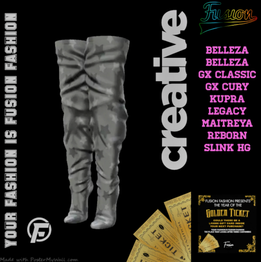 Second Life Marketplace - [Fusion Fashion Delivery Hud] - Thigh High ...